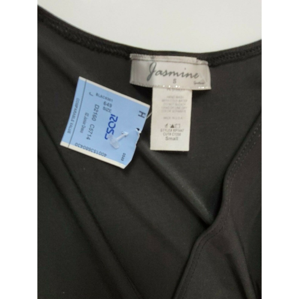 JASMINE‎ Womens Black Dress Front Slit Flowy Romper Style Small NEW - Picture 7 of 8